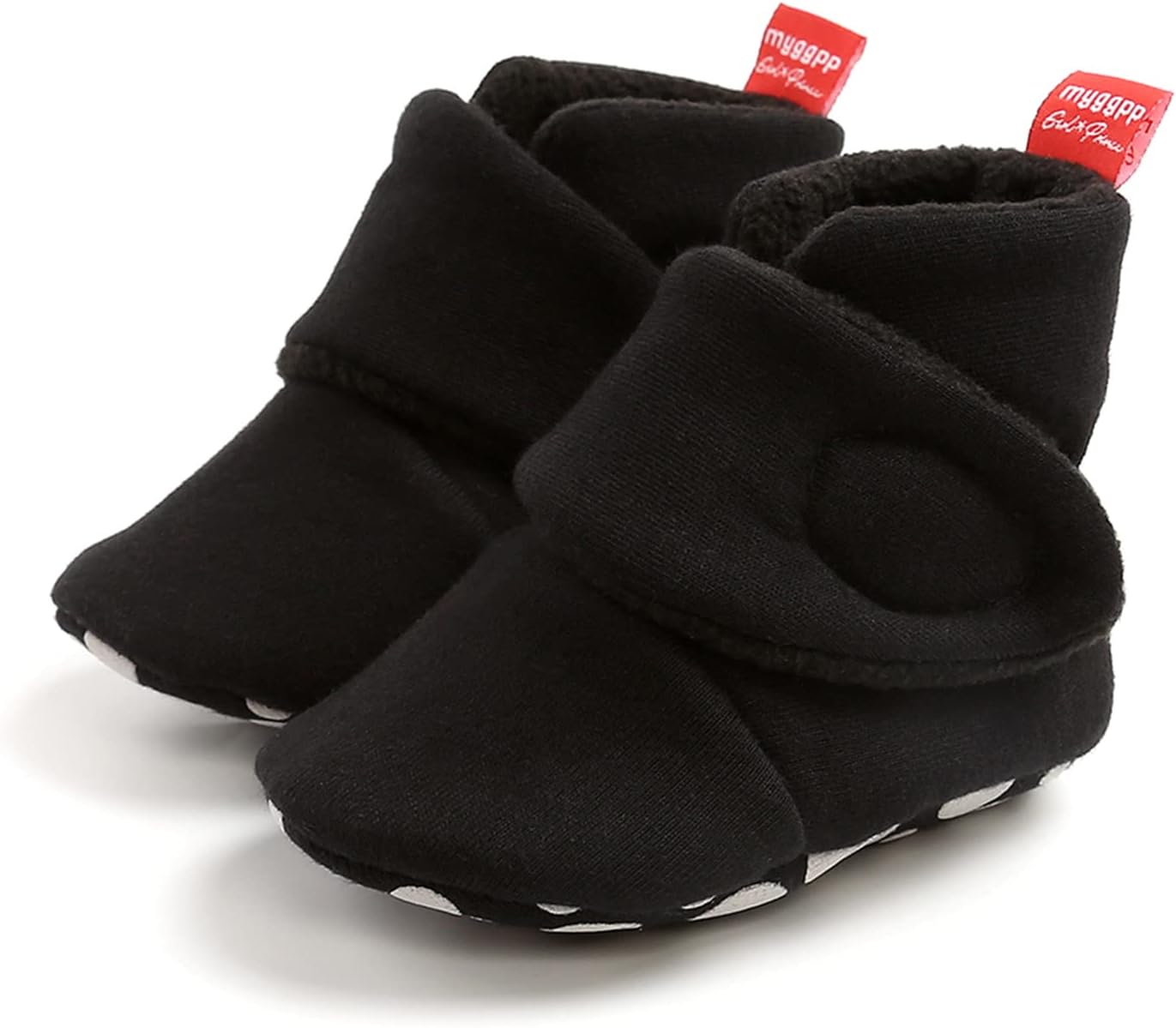 EDOTON Unisex-Baby Neugeborenes Fleece Booties, Baby Jungen Mädchen Weiche Sohlen Streifen Bootie Kleinkind Stiefel Niedlich Stiefel Socke Einstellbar