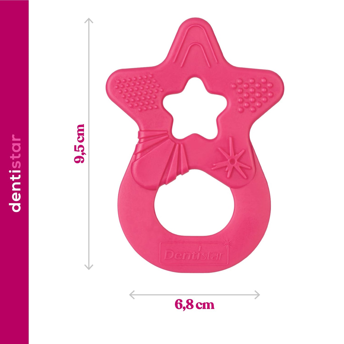 Dentistar Beißring 2er-Set – Teether für Babys & Kleinkinder ab 3 Monate – Baby Beißring mit Griff aus weichem Material zur Zahnungshilfe & Massage – Made in Germany – Pink & Lila