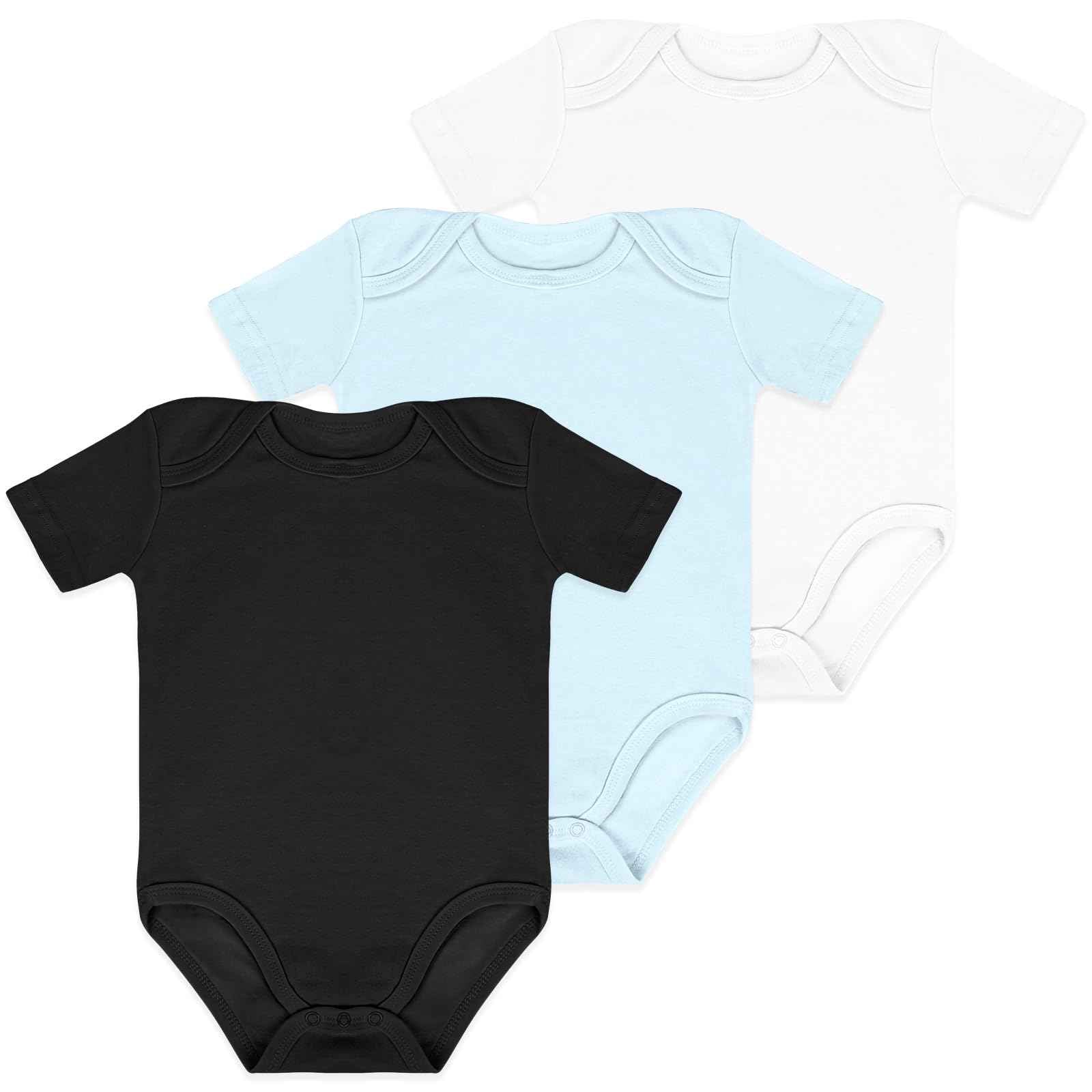 Vicloon Baby Bodysuit Short Sleeve Unisex Baby Set Short Sleeve Bodysuits Made of 100% Super Soft Cotton, Baby Bodysuit with Press Studs for Newborn Baby Boys and Girls 0-3 m/3-6 m/6-9 m/9-12 m