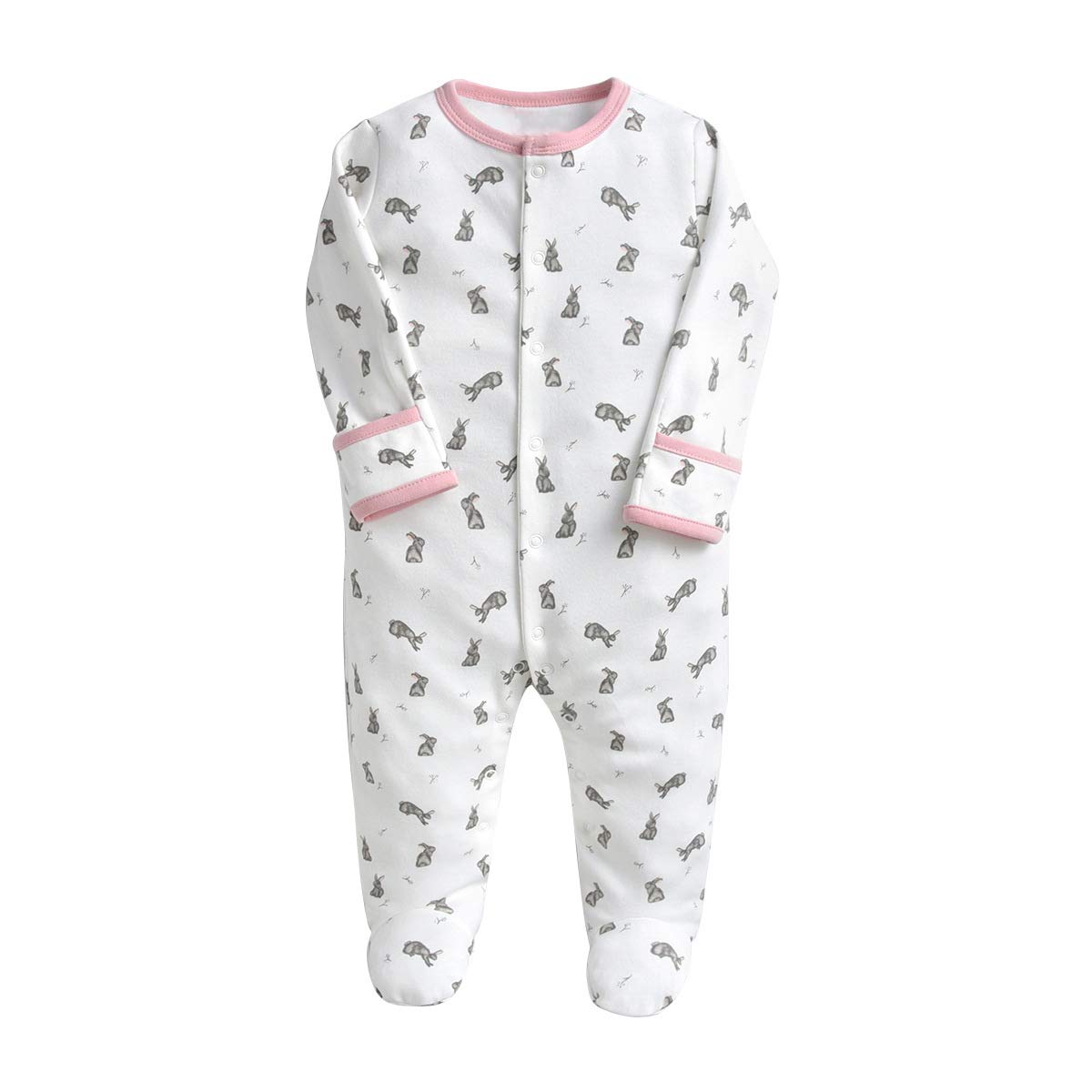 Minizone Baby Schlafstrampler 3er Pack, Pyjamas Langarm Strampler Jungen Mädchen Geschenk 9-12 Monate
