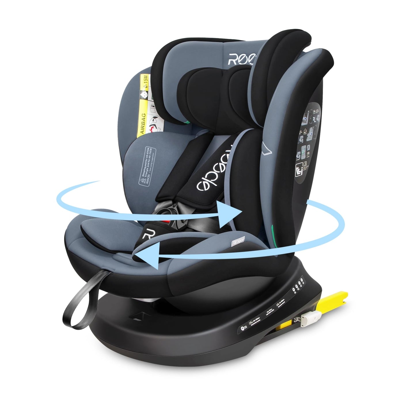 Reecle 360 Drehbar i-Size Kindersitz mit ISOFIX 40-150 cm (0-36 kg) Reboarder, ab Geburt -12 Jahre, ECE R129 - Meloni2