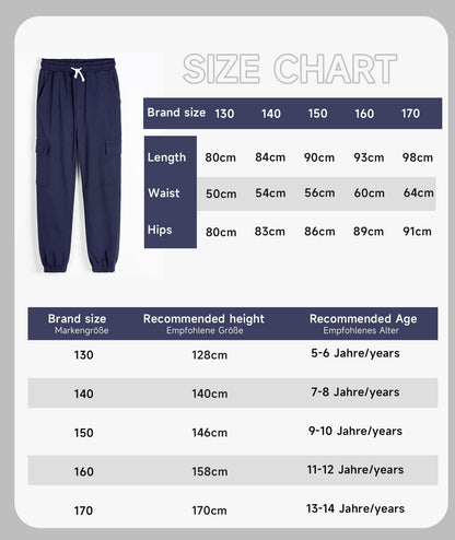 YOUNGSOUL Kinder Jogginghose Jungen Cargo Jogger Hose Sweathose Freizeithose mit Elastischem Bund