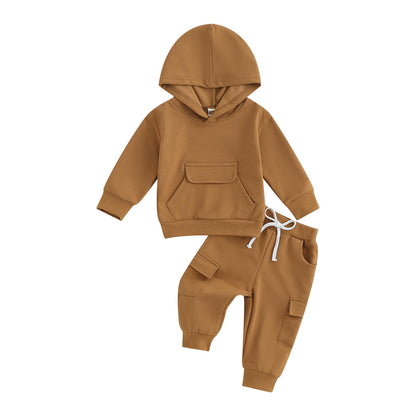 Yassiglia Baby Jungen Kleidung Set Neugeborene Zweiteiler Outfit Kleinkind Herbst Bekleidungssets Jogginganzug für Baby Junge Kapuzenpullover + Hosen Set