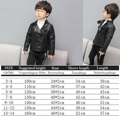 linboo Leather Jacket Boys Transition Jacket Spring Autumn Kids Bomber Jacket Motorcycle Biker Jacket Girls Faux Leather Jacket 