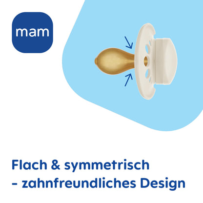 MAM Original Latexschnuller im 2er-Set, Schnuller aus nachhaltigen, bio-erneuerbaren Materialien, Baby Schnuller mit symmetrischem & kiefergerechtem Sauger, 0-6 Monate, Hase/Reh - Meloni2