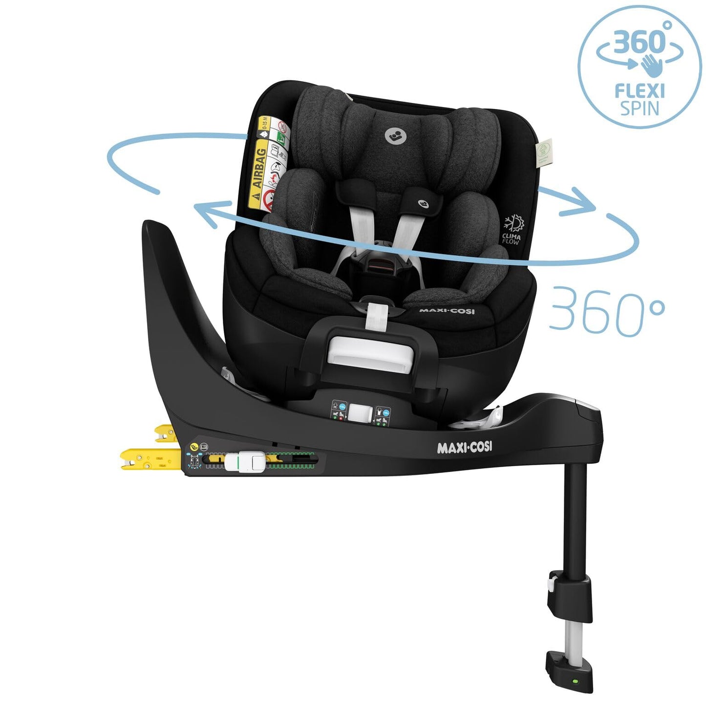 Maxi-Cosi Mica Pro Eco i-Size, 360°-Kindersitz mit ISOFIX, 0-4 Jahren, 40-105 cm, ClimaFlow, G-CELL-Seitenaufprallschutz, drehbarer Kindersitz, Neugeborene & Kleinkindsitz, Authentic Graphite - Meloni2