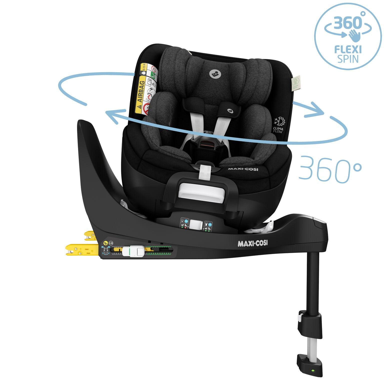 Maxi-Cosi Mica Pro Eco i-Size, 360°-Kindersitz mit ISOFIX, 0-4 Jahren, 40-105 cm, ClimaFlow, G-CELL-Seitenaufprallschutz, drehbarer Kindersitz, Neugeborene & Kleinkindsitz, Authentic Graphite - Meloni2