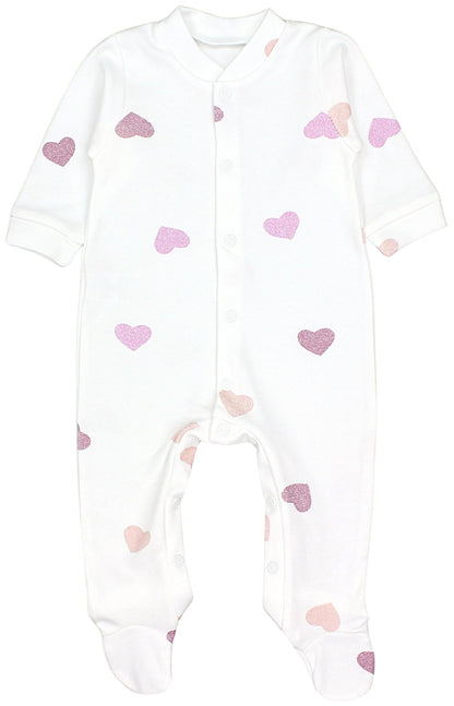 TupTam Baby Mädchen Schlafstrampler mit Fuß 3er Pack