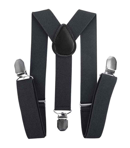axy HTK25-1 Children's Boys Braces Y Shape Wide 2.5 cm with 3 Strong Clips Can be Combined with Bow Tie Plain Colours