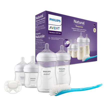 Philips Avent Babyflaschen Natural Response, Geschenkset für Neugeborene – Babys von 0–12 Monaten und älter (Modell SCD838/13) - Meloni2