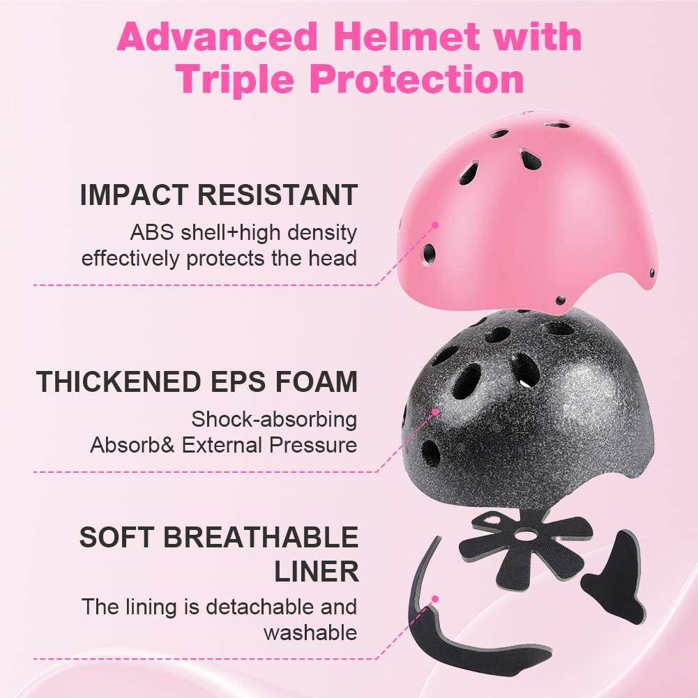Flintronic Children's Bicycle Helmet, Children's Helmet, Bicycle Helmet for Children, Adjustable Skateboard Helmet for Bicycle, Skateboard, Scooter, Skating, Scooter, BMX for 2-13 Years
