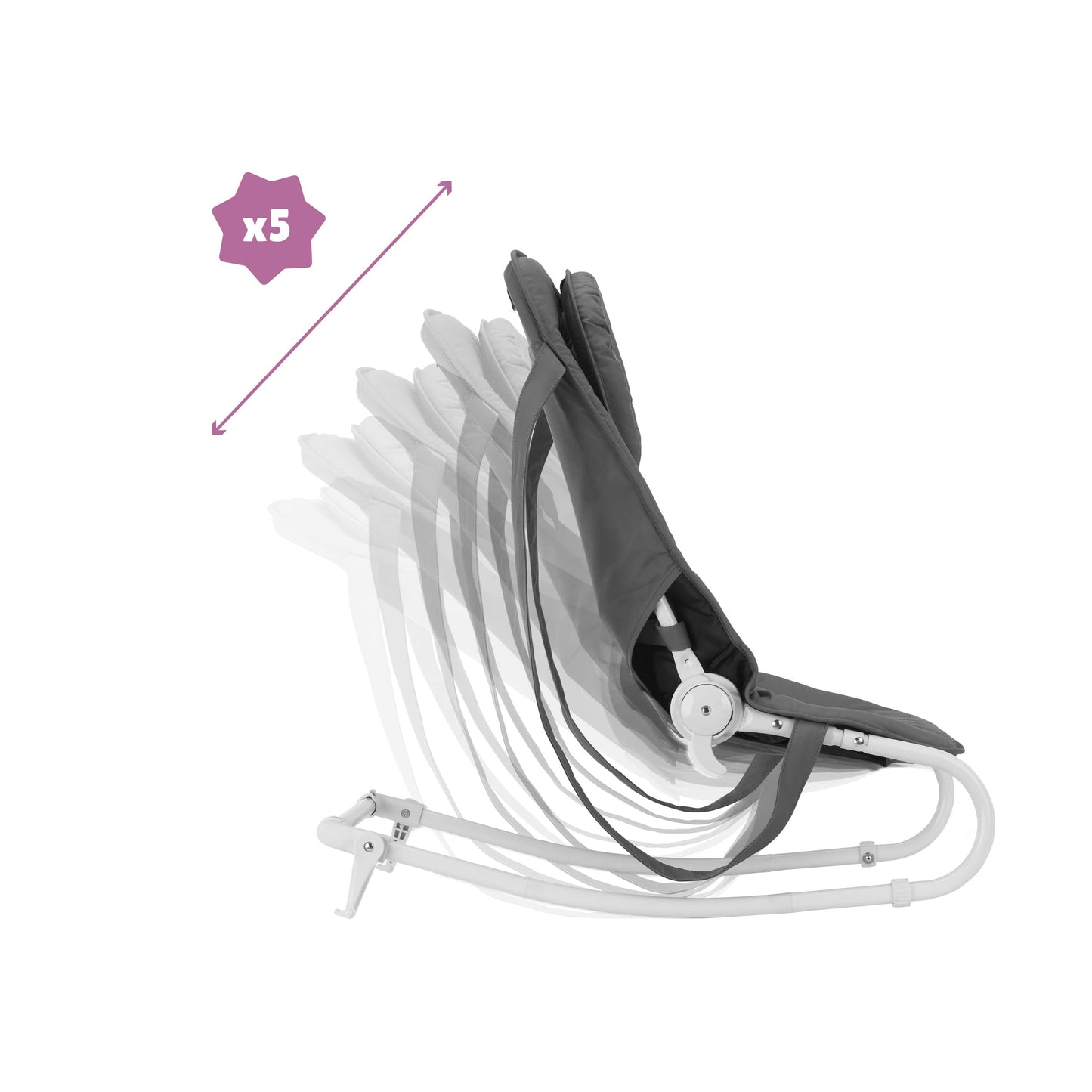 Badabulle Lichen foldable baby bouncer - Adjustable backrest - 3-point safety belt - Removable play arch 