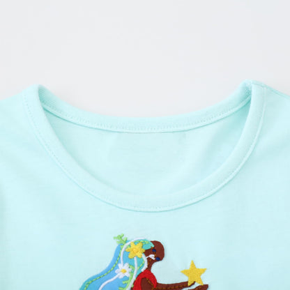 Dinopjs Kleider für Kleines Mädchen Kurzarm Kleid Cartoon-Stil Regenbogen Ozean Prinzessinnenkleid Dino Giraffe Osterhase Meerjungfrau Kinder Prinzessin Kostüm Tägliche Sommer Rock Ferienkleider
