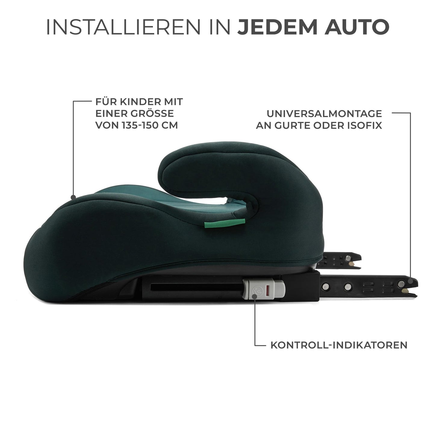 Kinderkraft I-BOOST Kindersitz 135-150cm I-Size, Sitzerhöhung von 9 bis 12 Jahre, Einfache montage, ergonomische Haltung, zusätzlichen Schaumstoff, Schwarz - Meloni2