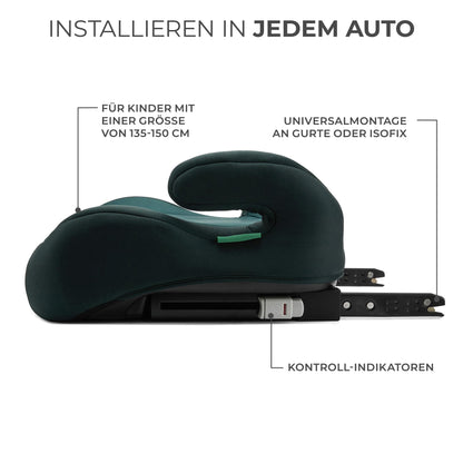 Kinderkraft I-BOOST Kindersitz 135-150cm I-Size, Sitzerhöhung von 9 bis 12 Jahre, Einfache montage, ergonomische Haltung, zusätzlichen Schaumstoff, Schwarz - Meloni2