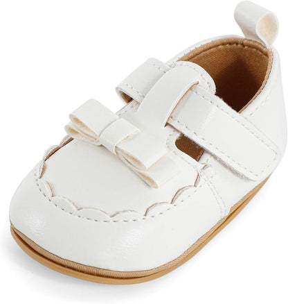 Cheerful Mario Baby Mädchen Schuhe Baby Ballerina Schuhe Lauflernschuhe Taufe Schuhe mit Bowknot PU Leder Babyschuhe