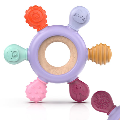 Beißring für Babys, Baby Zahnen Spielzeug aus Silikon, Ruder Greifling Beißspielzeug, BPA-frei Zahnen Nursing Zubehör für 3-6 6-12 Monate Kleinkinder, mädchen Junge Geschenk(Ruder B)