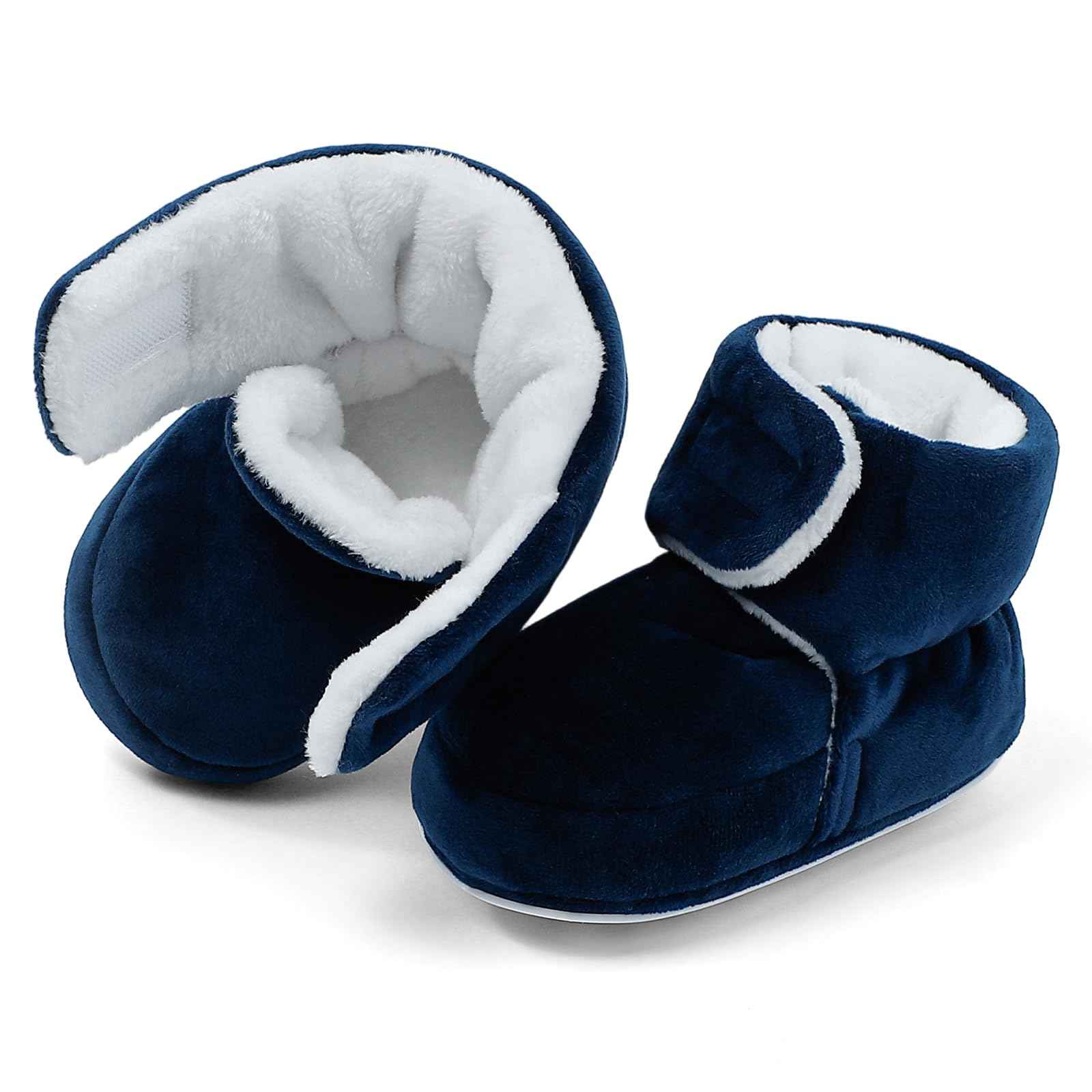 Unisex Baby Boys Girls Warm Winter Boots Rubber Sole Non-Slip Winter First Walking Shoes