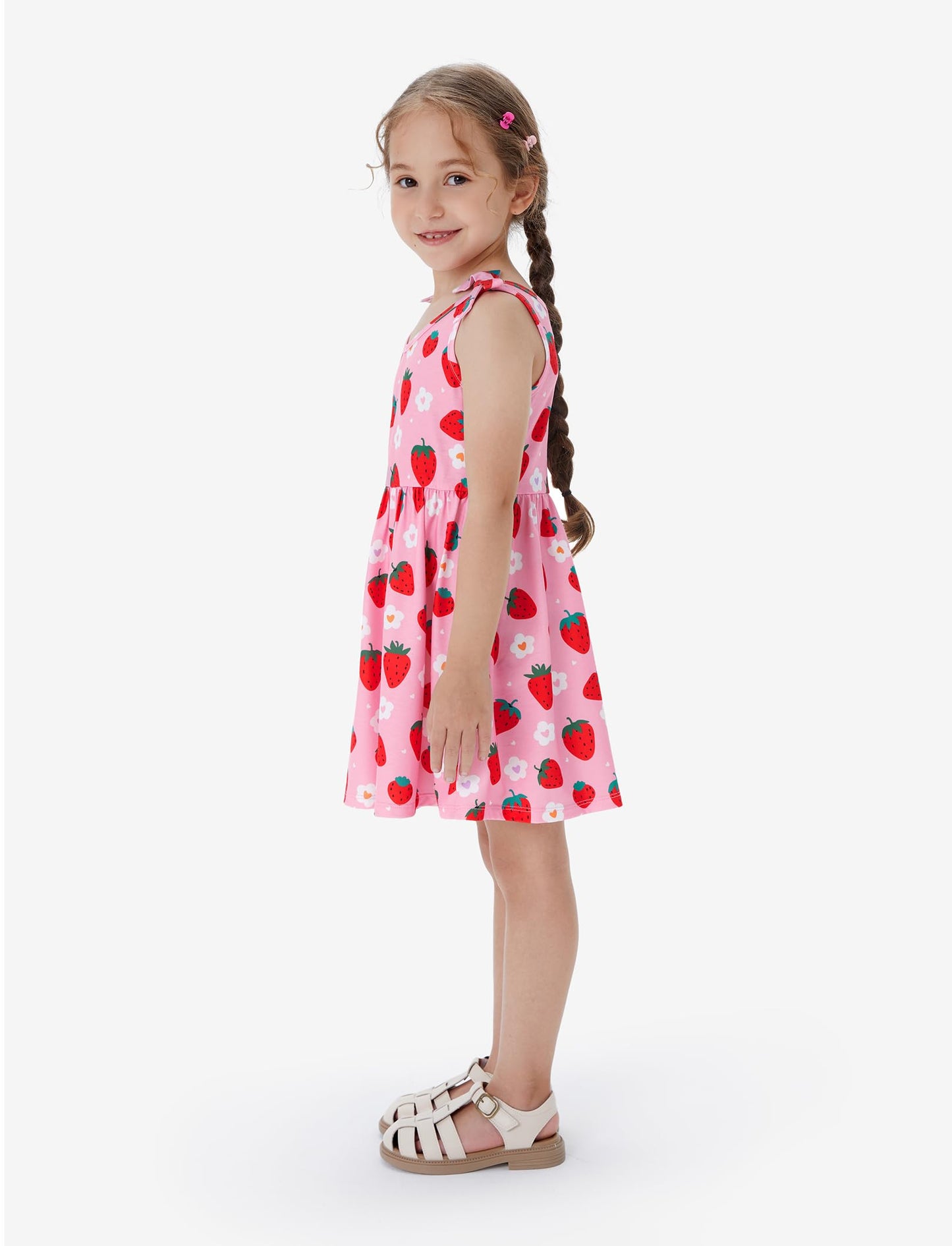 PATPAT Mädchenkleid ärmellos, Baby Mädchen Kleid mit Schleife an den Schulterträgern für Geburtstag, Party, Bankett, Hochzeit, Urlaub, Bunt