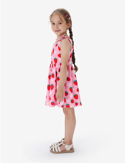 PATPAT Mädchenkleid ärmellos, Baby Mädchen Kleid mit Schleife an den Schulterträgern für Geburtstag, Party, Bankett, Hochzeit, Urlaub, Bunt