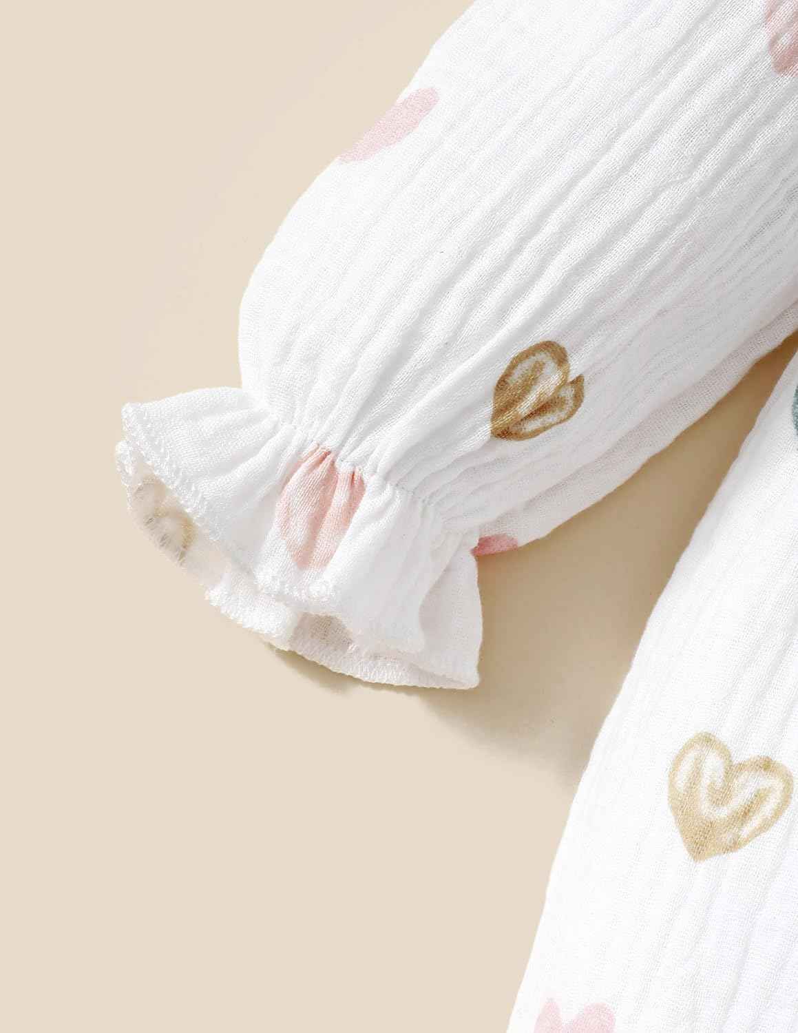 UUAISSO Newborn Baby Girl Clothing Long Sleeve Ruffle Jumpsuit Bowknot Romper Infant Girls Autumn Winter Outfits