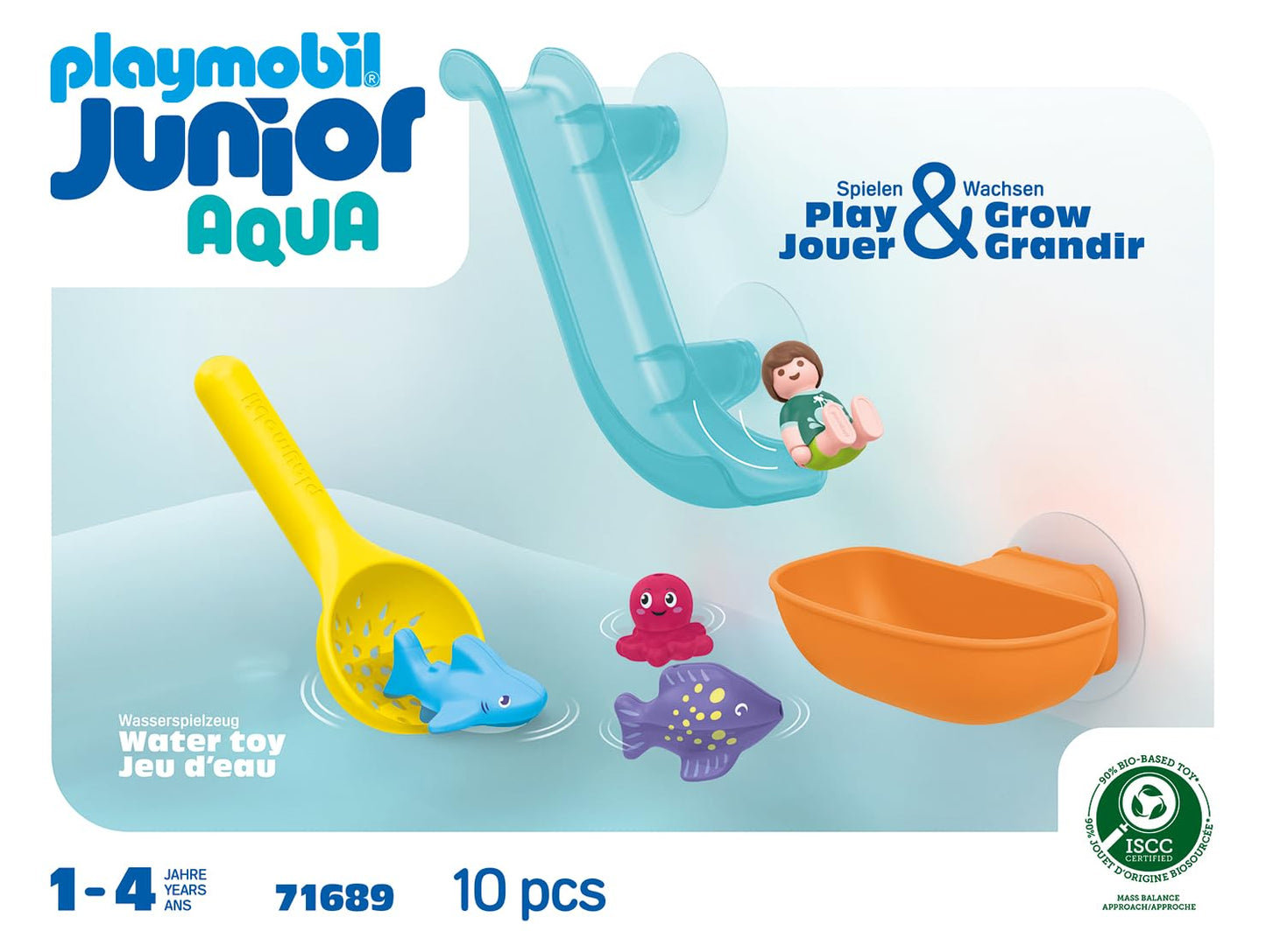 PLAYMOBIL Junior Aqua 71687 Bath Island with Water Slide Sustainable Toy for Children from 1 Year
