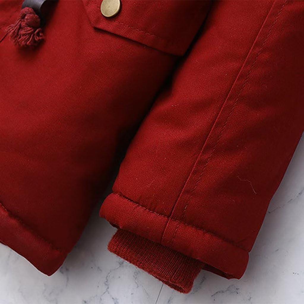 linboo Children's Winter Jacket Boys Girls Warm Lined Blouson Hoodie Thick Coat Parka Baby Winter Coats