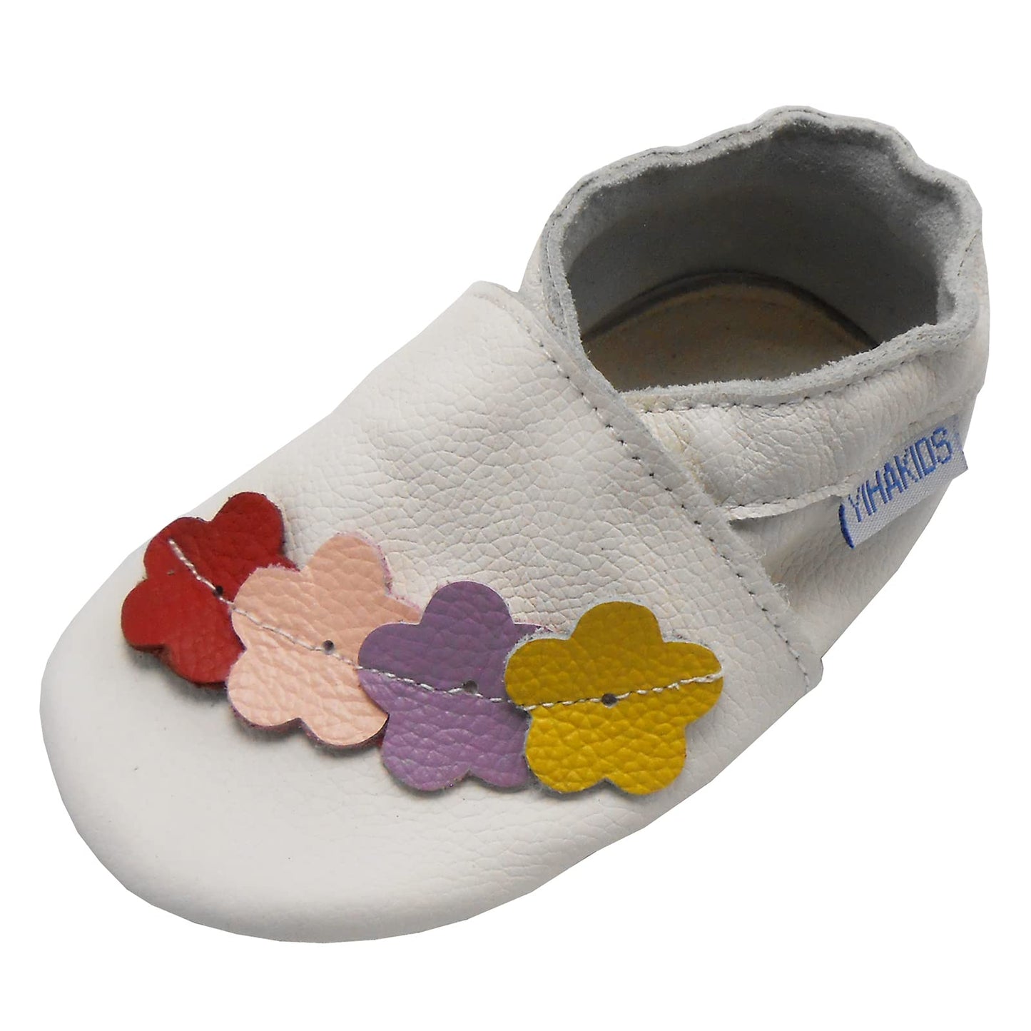 YIHAKIDS Krabbelschuhe Baby Lauflernschuhe Jungen Mädchen Weicher Leder Babyhausschuhe Kleinkind rutschfeste Lederschuhe mit Gummisohle für Baby 6-12 Monate 12-18 Monate 18-24 Monate