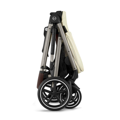 CYBEX Gold Kinderwagen e-GAZELLE S, Ab Geburt bis ca. 4 Jahre, Max. 22 kg (Single-Modus) / 2x 22 kg (Duo-Modus), All-in-1-System mit E-Antrieb und 20+ Konfigurationen, Stone Grey