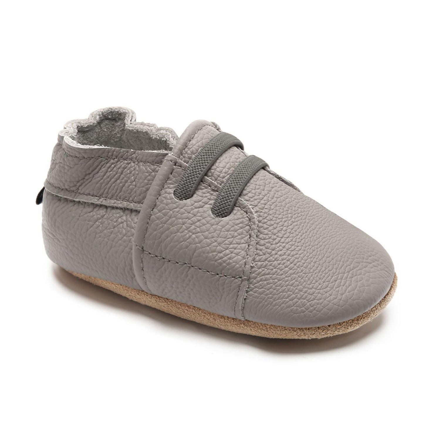HMIYA Weiche Leder Krabbelschuhe Babyschuhe Lauflernschuhe mit Wildledersohlen für Jungen und Mädchen 0-6 Monate 6-12 Monate 12-18 Monate 18-24 Monate