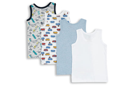 Chicco Jungen Unterhemd Set aus Baumwolle Unterwäsche (4er Pack)