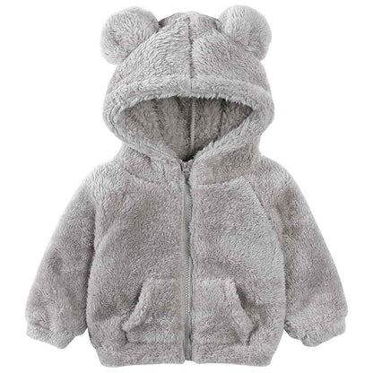 Gajaous Newborn Baby Girls Boys Fleece Hooded Jacket Zip Bear Coat Warm Winter Outwear