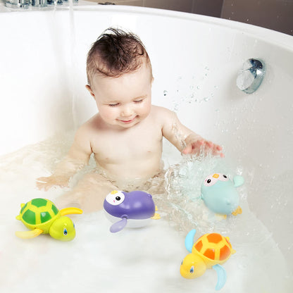 BelleStyle Baby Badespielzeug, Badewannenspielzeug für Baby Kinder Ab 1 2 3 4 Jahr, Wasserspielzeug Uhrwerk Schwimmende Aufzieh Schwimmbad Badewanne Bad Spielzeug für Kleinkinder Jungen Mädchen