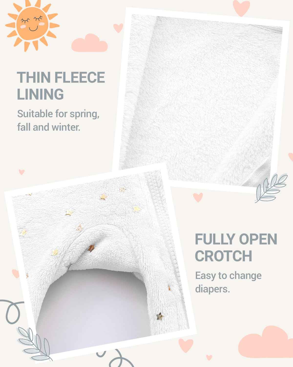WYTbaby Baby Jumpsuit Winter Fleece Snowsuit Baby Warm Romper with Hood Autumn Winter for Boys Girls 0-12 Months