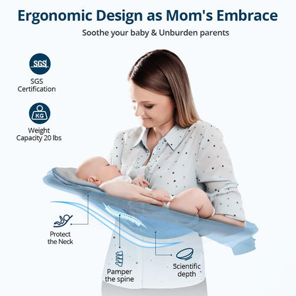 Bioby Elektrische Babywippe | Babyschaukel mit 5-Punkt-Gurt & 5 Schaukelmodi, Leicht & Sicher Wippe Baby Elektronisch mit Bluetooth-Musik & Fernbedienung, für 0-12 Monate (2-9 kg), Grau