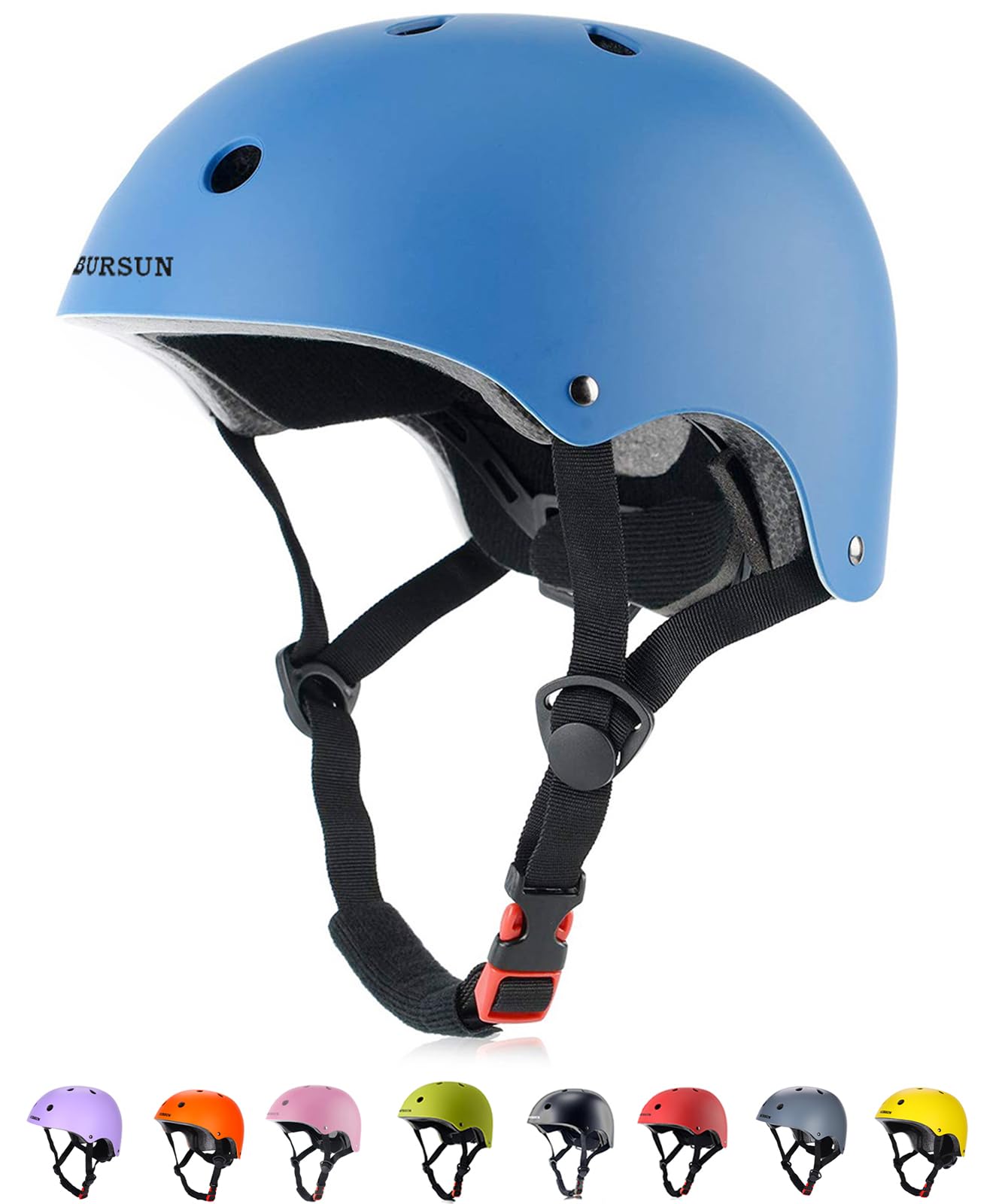 BURSUN Kinder Fahrradhelm Kinderhelm Skaterhelm für Alter 2-16 Jahre Jungen Mädchen, Kinderhelm für Fahrrad Roller Skateboard Scooter Roller Skating