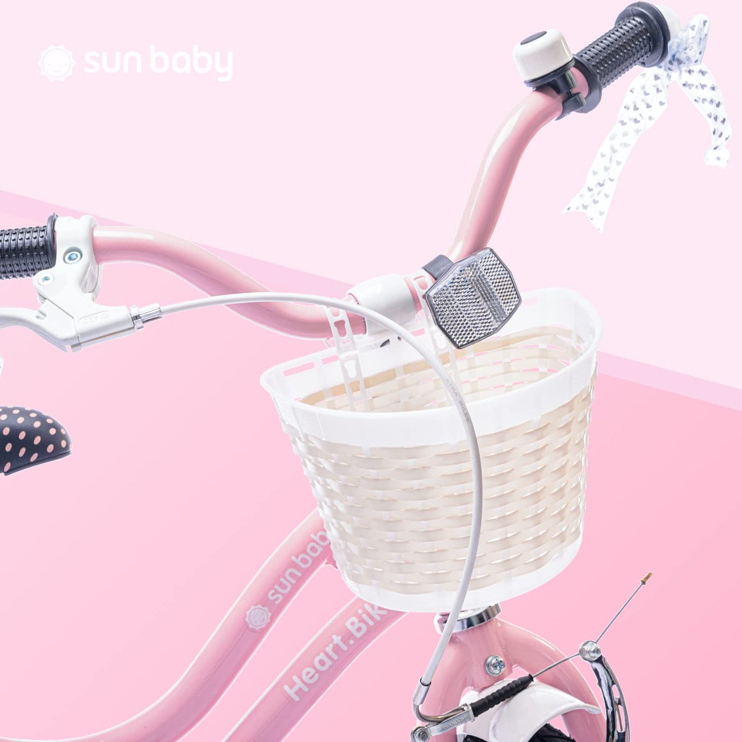 sun baby Mädchenfahrrad 12, 14 und 16 Zoll Radgröße Heart Bike zur Auswahl, mit Abnehmbarer Schubstange, Kinderfahrrad für Mädchen von 2 bis 6 Jahre