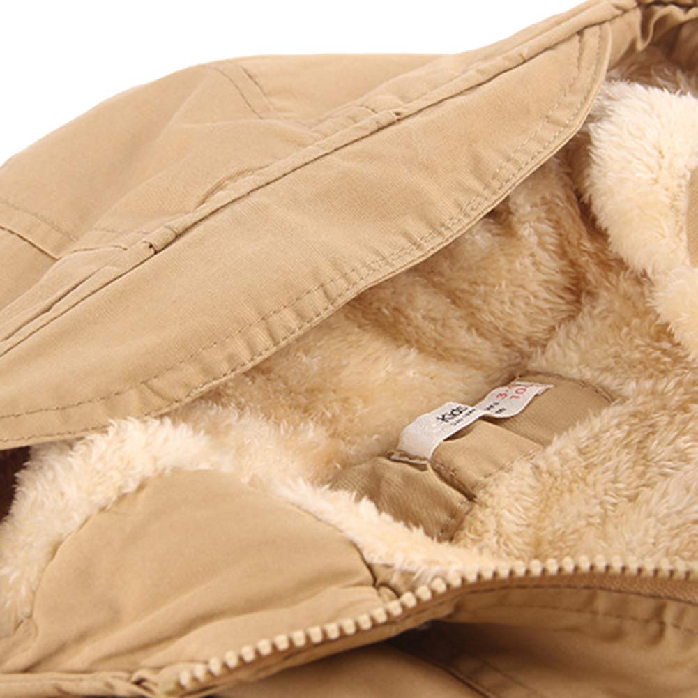 amropi Children's Boys Hooded Jacket with Fleece Lining Coat Parka Jacket Outerwear for 3-10 Years