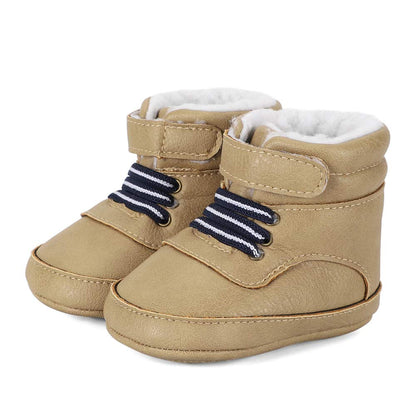 LACOFIA Baby Boys Cowboy Winter Boots Toddler Non-Slip Laces Snow Boots
