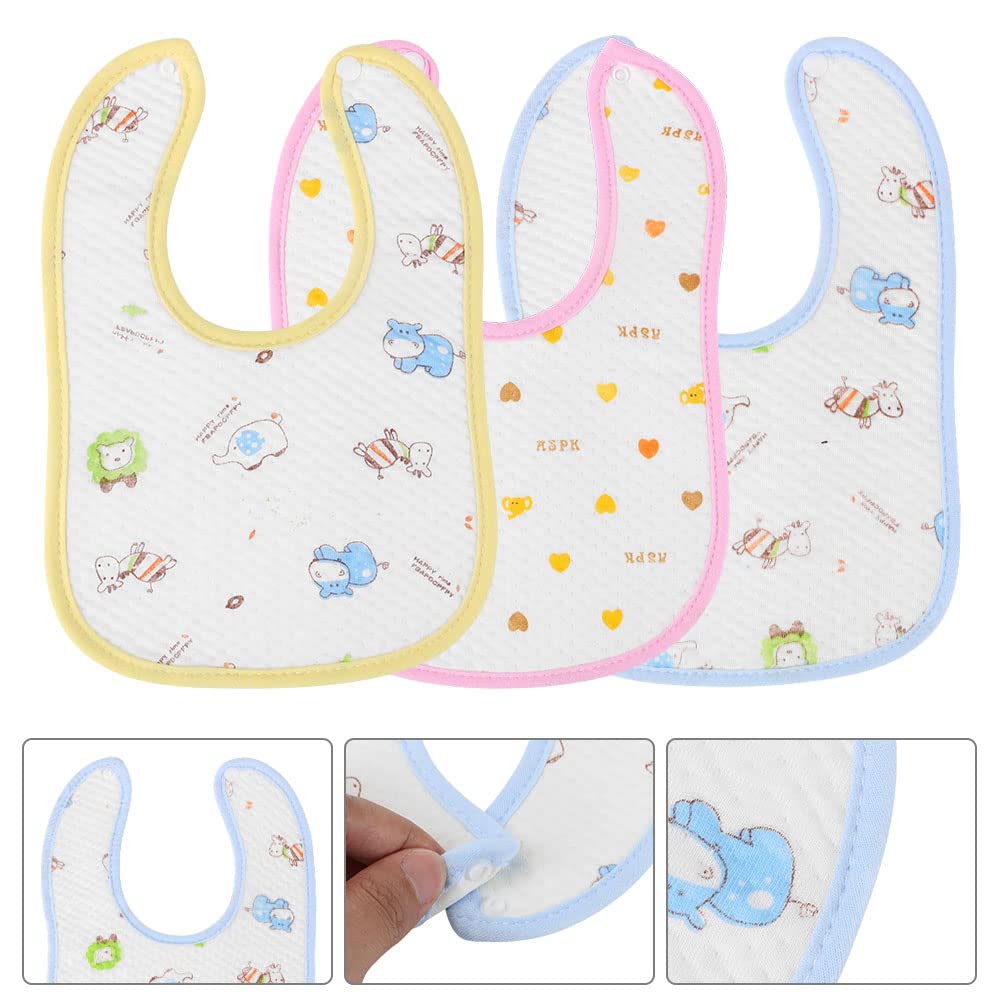 Vicloon Baby Bibs, 10 Pack Soft Absorbent and Waterproof Bibs Dribble Bibs Burp Cloths Baby with Snap Fastener for Baby Boys and Girls Toddlers 
