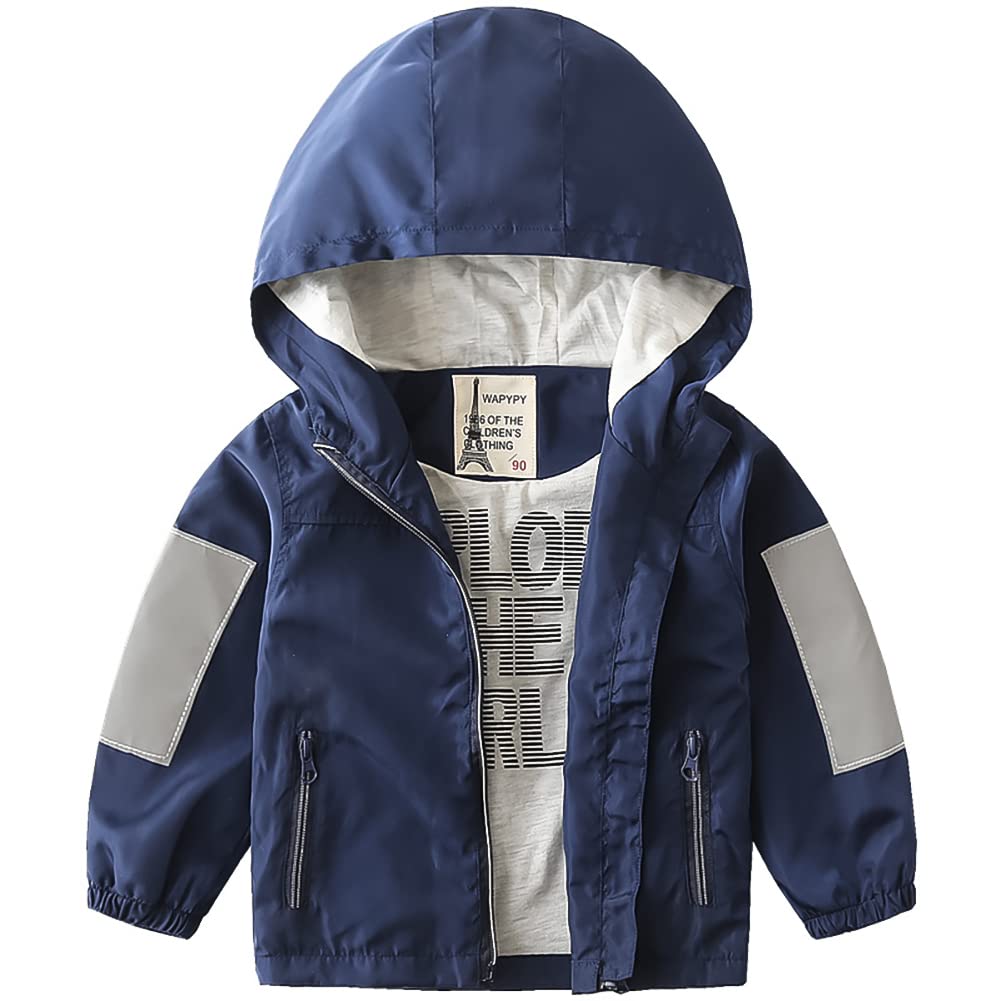 Volunboy Baby Hooded Jackets, Boys Long Sleeve Windproof Coat Cartoon Print Jackets