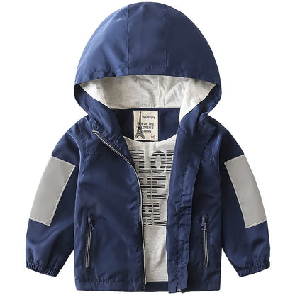 Volunboy Baby Hooded Jackets, Boys Long Sleeve Windproof Coat Cartoon Print Jackets