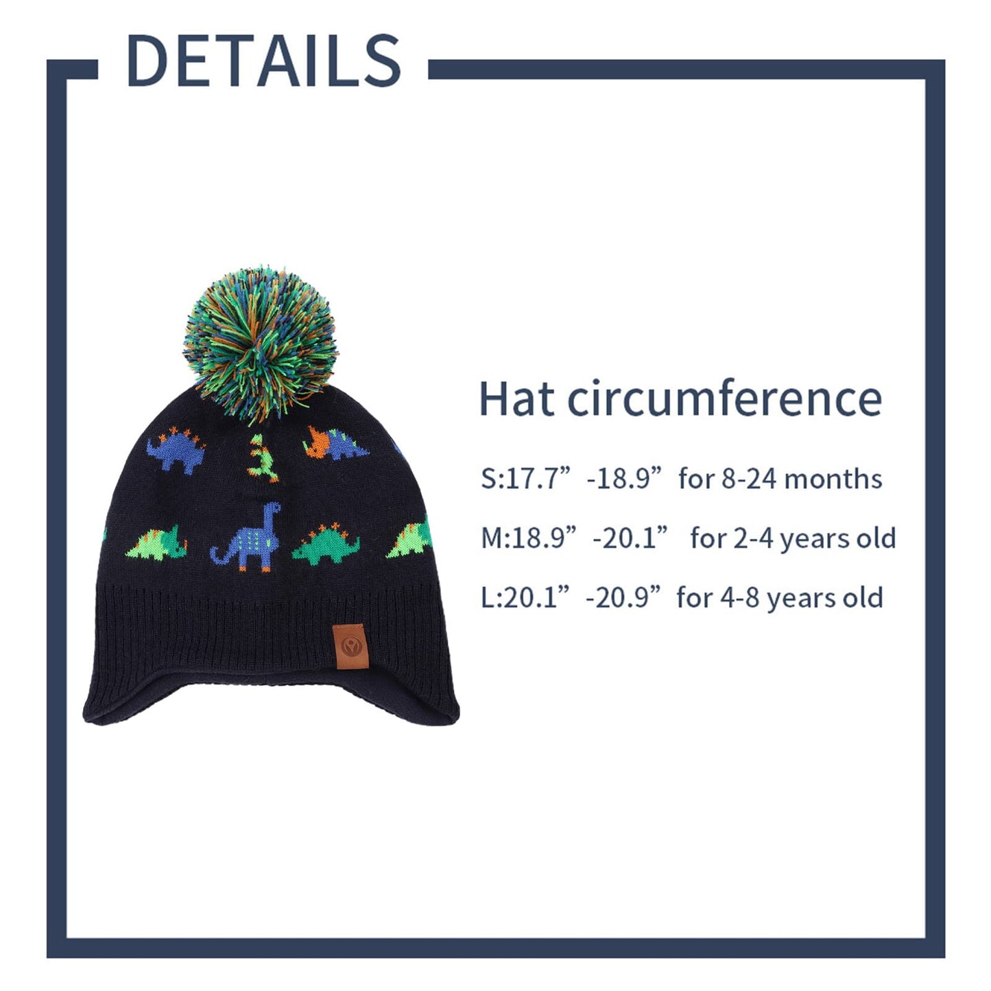 XIAOHAWANG Baby Strickmütze Winter Babymütze Junge Warme Kindermütze Junge Beanie Mütze Dicke Wintermütze für Herbst,Winter