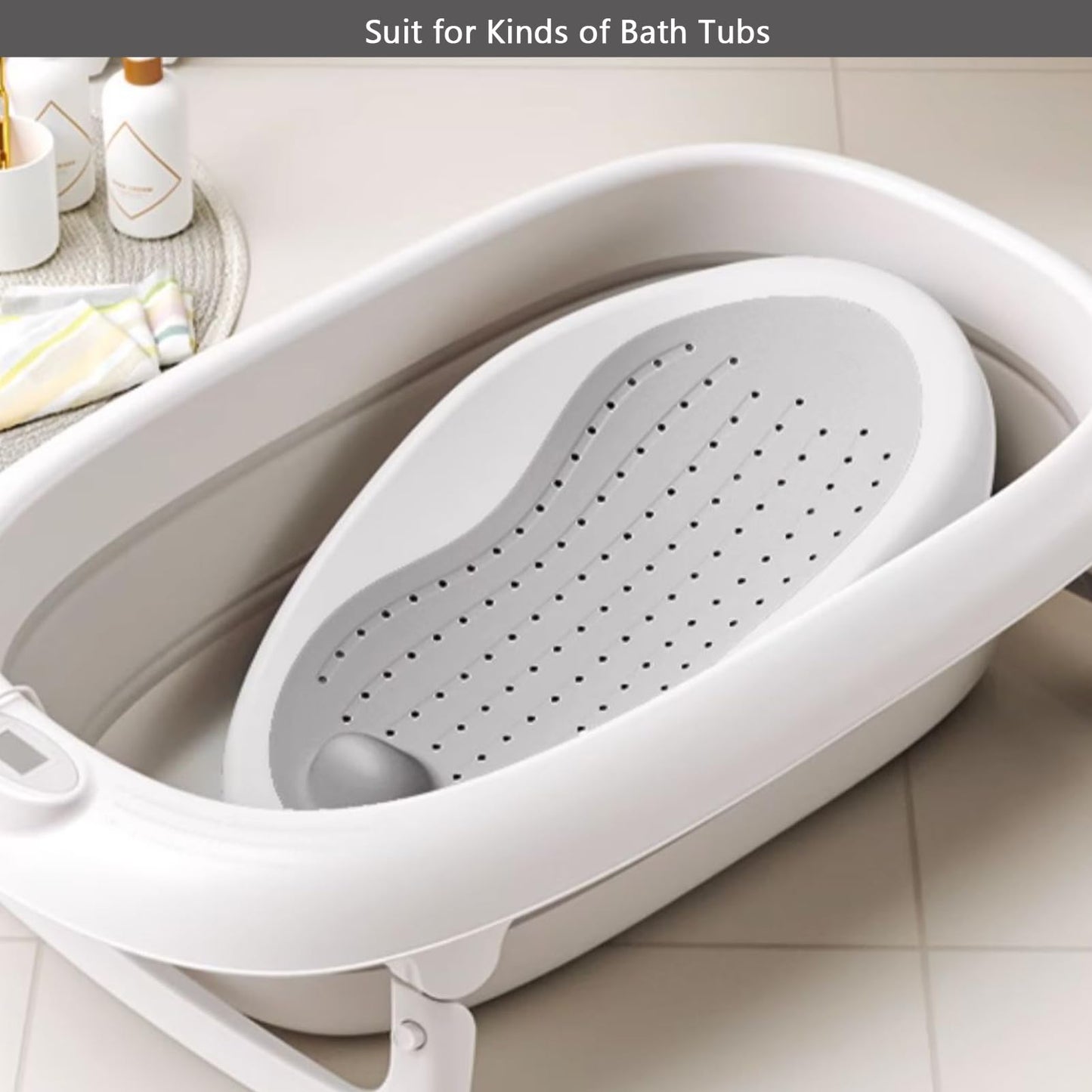 Bebamour Baby Bath Seat 6 Months + Child Bathtub Non-Slip Bath Chair, Water Jug