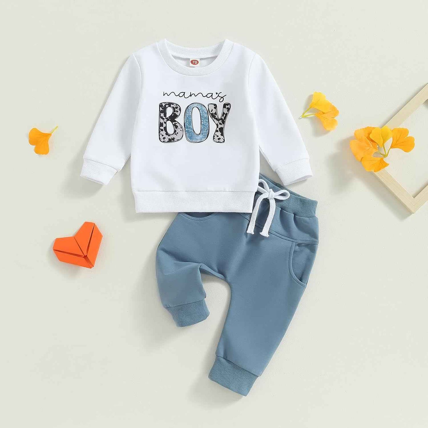 Baby Boys' Two-Piece Outfit, Long Sleeve Sweatshirt + Trousers, 2-Piece Set, Baby Clothing, 0-3 Years, Children's Outfit for Baby Boys