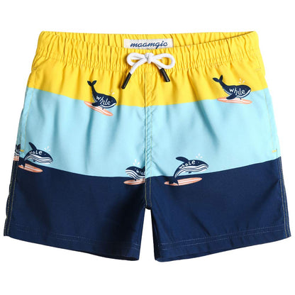 MaaMgic Badehose Jungen Sommer Badeshorts Schnelltrocknend Boardshorts mit Netzfutter Taschen und Verstellbarem Tunnelzug Urlaub Shorts