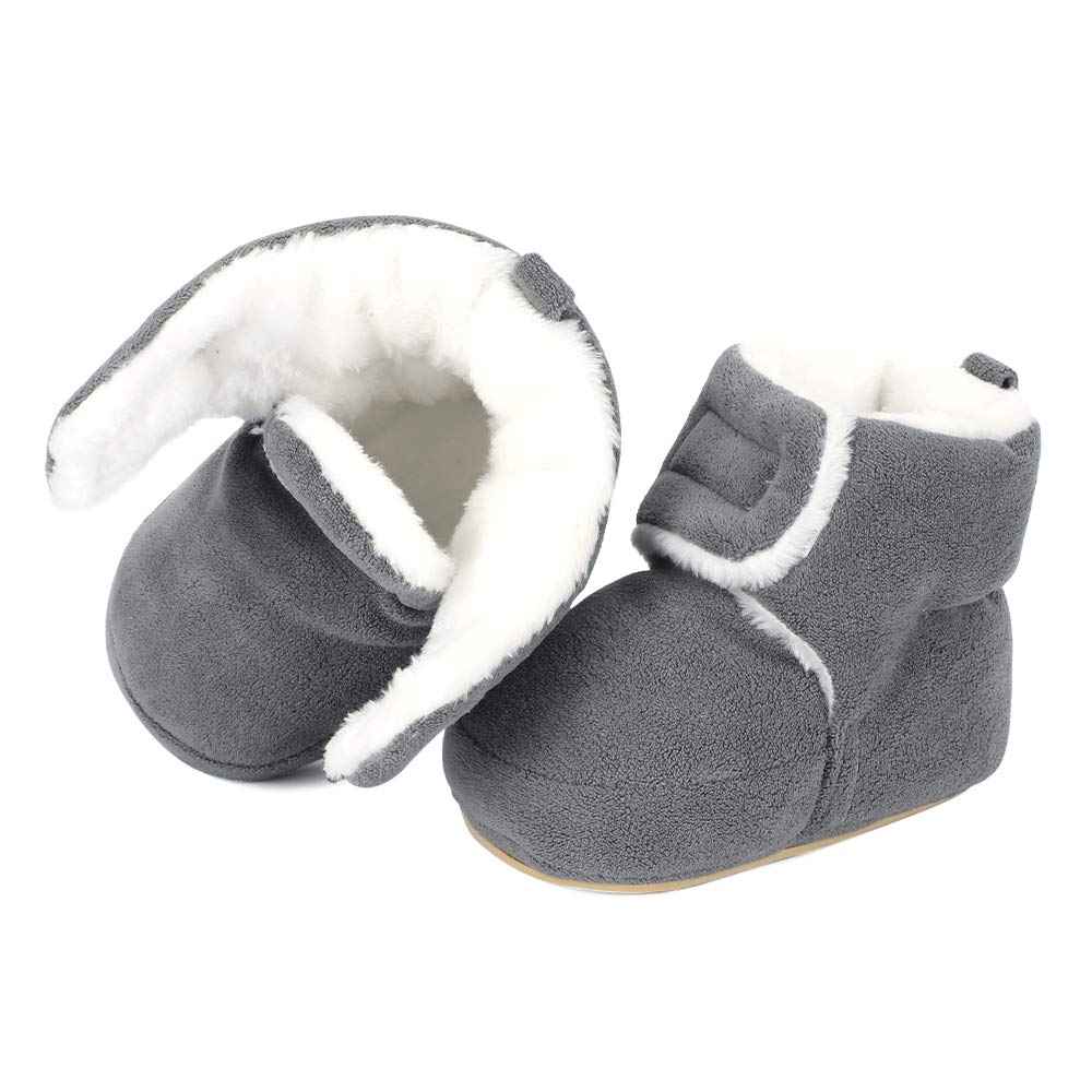 Unisex Baby Boys Girls Warm Winter Boots Rubber Sole Non-Slip Winter First Walking Shoes