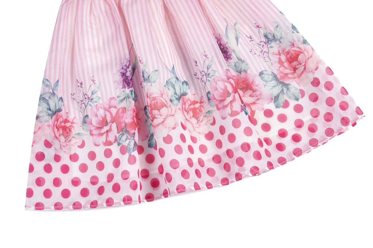 BONNY BILLY Mädchen Kleider Ärmellos Sommer Freizeit Gestreift Blumen A-Linie Kinder Kleid mit Kragen