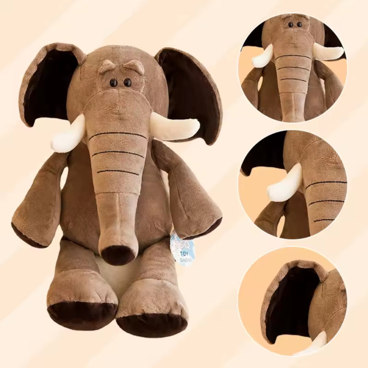 Elefant Kuscheltier - 25 cm Plüschtier weiches Stofftier Tinisu