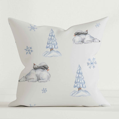 “Eisbär und Pinguin” Premium Kinder Dekokissen